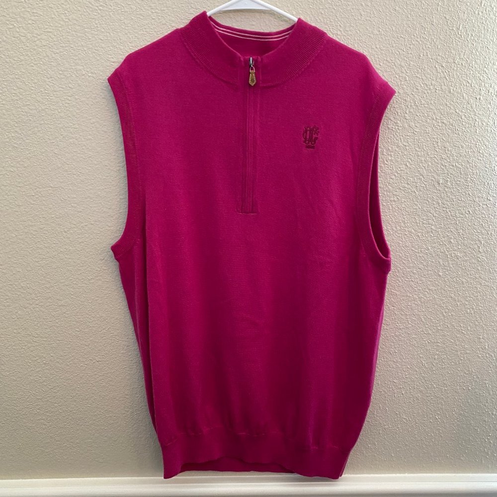 Donald Ross Golf Vest Merino Wool Half Zip NWT